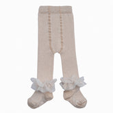 LITTLE A Tulle Lurex Tights Light Gold